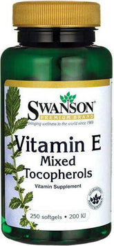 Vitamina E 200 UI uma mistura de tocoferóis Vitamina E tocoferóis mistos 250 cápsulas SWANSON